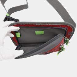 Gucci Gg nylon Belt Bag Gray/Red Nylon Rubber