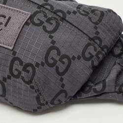 مملوكة مسبقًا حقيبة خصر غوتشي نايلون رمادي GG ريبستوب