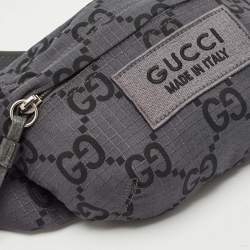 مملوكة مسبقًا حقيبة خصر غوتشي نايلون رمادي GG ريبستوب