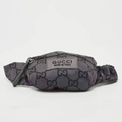 مملوكة مسبقًا حقيبة خصر غوتشي نايلون رمادي GG ريبستوب
