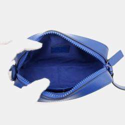 Gucci Interlocking G Print Blue Leather Crossbody Bag