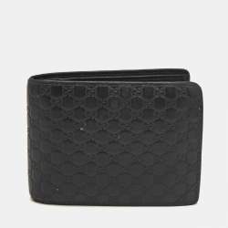 Gucci Black Microguccissima Leather Bifold Compact Wallet
