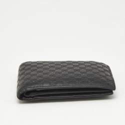 Gucci Black Microguccissima Leather Bifold Compact Wallet