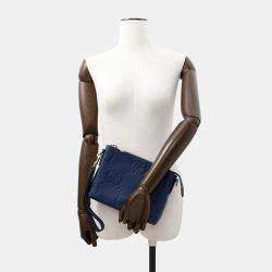 Gucci Jumbo GG Small Blue Leather Messenger Bag