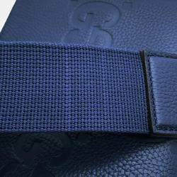 Gucci Jumbo GG Small Blue Leather Messenger Bag