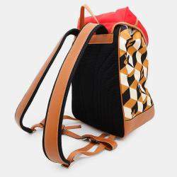 Gucci Interlocking G Rabbit Brown/Red Nylon and Leather Backpack
