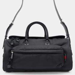 Gucci Duffle Bag Black Nylon Size Medium