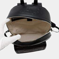 Gucci Gg Embossed Backpack Black Leather