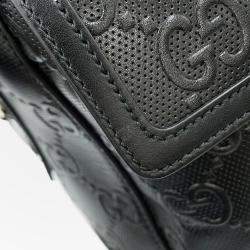 Gucci Gg Embossed Backpack Black Leather