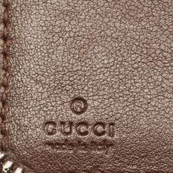 Gucci Brown Crocodile Double Zip Around Travel Wallet