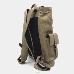 Pre Owned Gucci Brown Leather GG Embossed Backpack