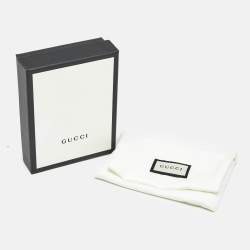 Pre Owned Gucci Black Guccissima Leather Flap Card Case