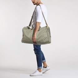 Pre Owned Gucci Beige/Brown GG Supreme Canvas and Leather Large Savoy Duffle Bag