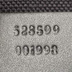 Pre Owned Gucci Black GG Supreme Canvas and Leather Zip Messenger Bag