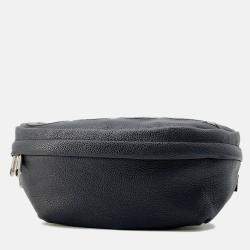 Pre Owned Gucci Inlay Logo Black Leather Belt Bag
