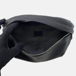 Pre Owned حقيبة حزام غوتشي شعار مرصع جلد أسود