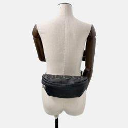 Pre Owned حقيبة حزام غوتشي شعار مرصع جلد أسود