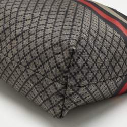 Pre Owned Gucci Navy Blue Diamante Nylon Web Flat Messenger Bag