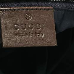 Pre Owned Gucci Navy Blue Diamante Nylon Web Flat Messenger Bag