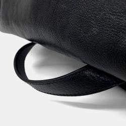 Pre Owned Gucci Black Leather Tonal Double G Backpack