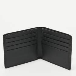 Pre Owned Gucci Black Guccissima Leather Interlocking G Bifold Wallet