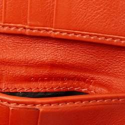 Pre Owned Gucci Orange Crocodile Bifold Wallet