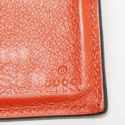 Pre Owned Gucci Orange Crocodile Bifold Wallet