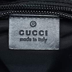 Pre Owned Gucci Black Techno Canvas Web Fold Over Backpack