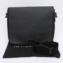 Pre Owned Gucci Grey GG Supreme Canvas and Leather Messenger Bag