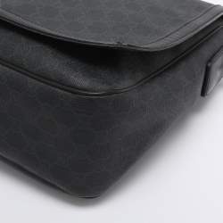 Pre Owned Gucci Grey GG Supreme Canvas and Leather Messenger Bag