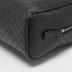 Pre Owned Gucci Black Microguccisima Leather Toiletry Pouch