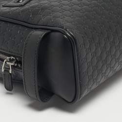 Pre Owned Gucci Black Microguccisima Leather Toiletry Pouch