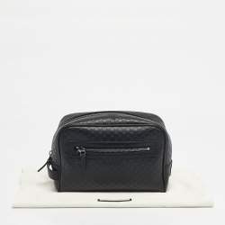 Pre Owned Gucci Black Microguccisima Leather Toiletry Pouch