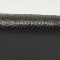 Pre Owned Gucci Black Leather GG Marmont Flap Card Case