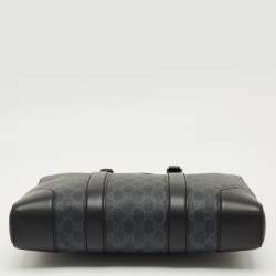 Pre Owned Gucci Black/Grey GG Supreme Canvas Briefcase