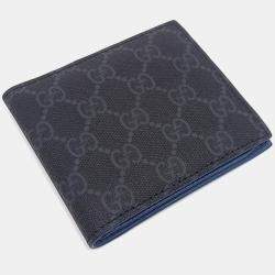 Pre Owned Gucci Black Coated Canvas GG Bifold Wallet
