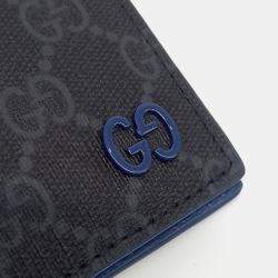 Pre Owned Gucci Black Coated Canvas GG Bifold Wallet