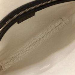 Pre Owned Gucci Black Leather GG Embossed Messenger Crossbody Bag