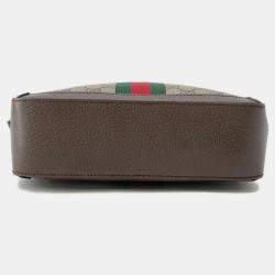 Pre Owned Gucci Ophidia Gg Supreme Shoulder Bag Beige/Brown Pvc Leather