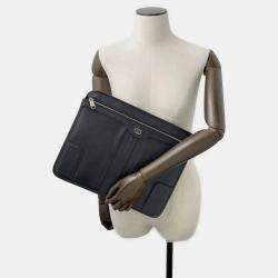 Pre Owned Gucci Interlocking G Messenger Bag Black Leather
