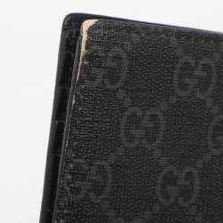 Pre Owned Gucci Black GG Supreme Canvas Wolf Print Bifold Wallet
