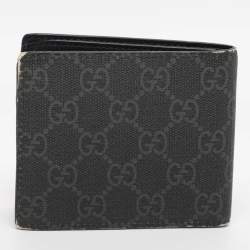 Pre Owned Gucci Black GG Supreme Canvas Wolf Print Bifold Wallet