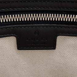 Pre Owned Gucci GG-Embossed Messenger Bag Black Leather
