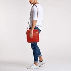 Pre Owned Gucci Orange GG Imprime Canvas and Leather Hilary Messenger Bag