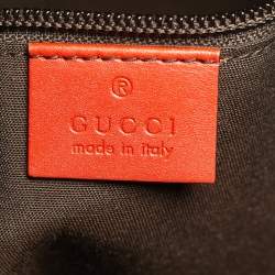 Pre Owned Gucci Orange GG Imprime Canvas and Leather Hilary Messenger Bag