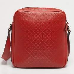 Pre Owned Gucci Orange GG Imprime Canvas and Leather Hilary Messenger Bag