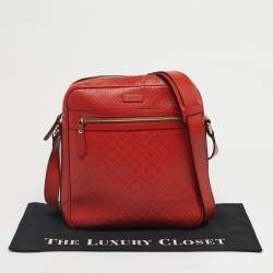 Pre Owned Gucci Orange GG Imprime Canvas and Leather Hilary Messenger Bag