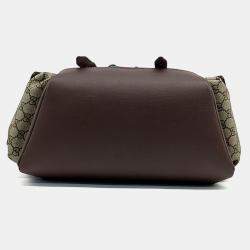 Pre Owned Gucci Beige PVC GG Ophidia Backpack Medium