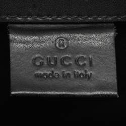 Pre Owned Gucci Black Soft GG Supreme Canvas and Leather Large Drawstring Backpack