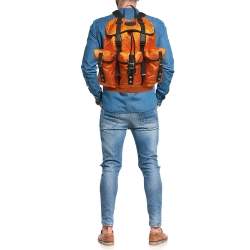 Pre Owned Gucci Orange/Black GG Nylon Off The Grid Backpack